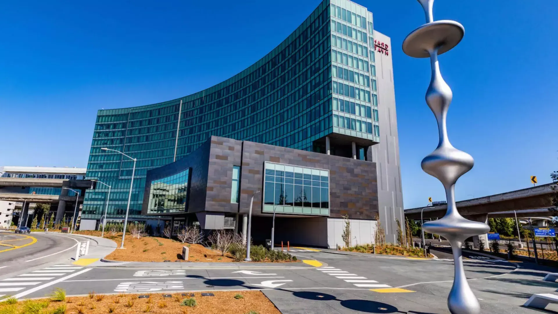 Kohei Nawa's Ether can be seen outside of the SFO Grand Hyatt